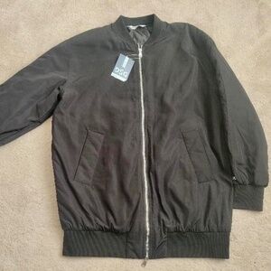 DSG Women's Long Bomber Jacket Pure Black Size Small